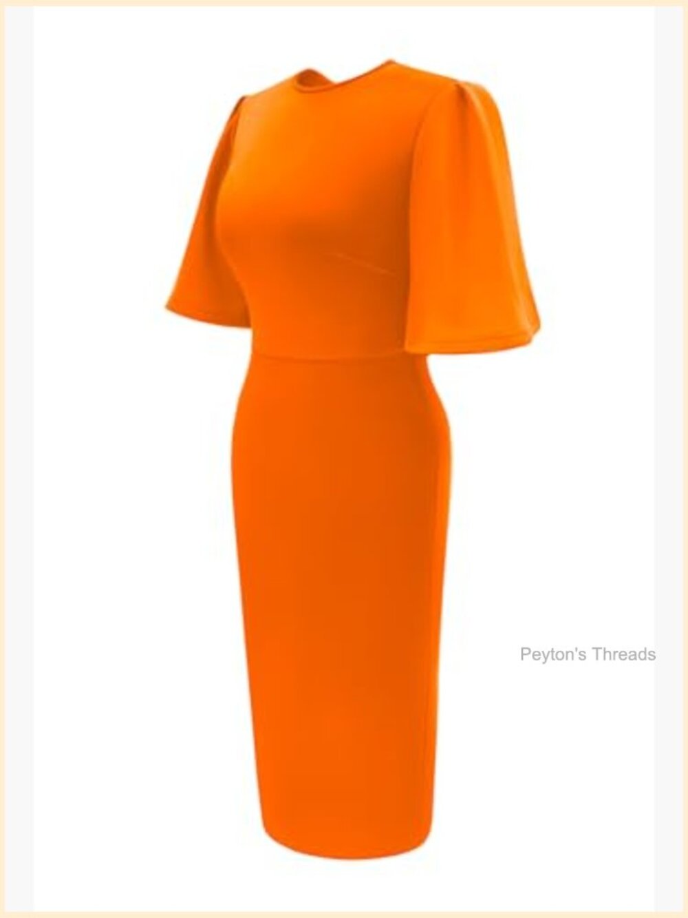 Bodycon Ruffle Flared Short Sleeveless Pencil Midi Dress - Picture 4 of 7